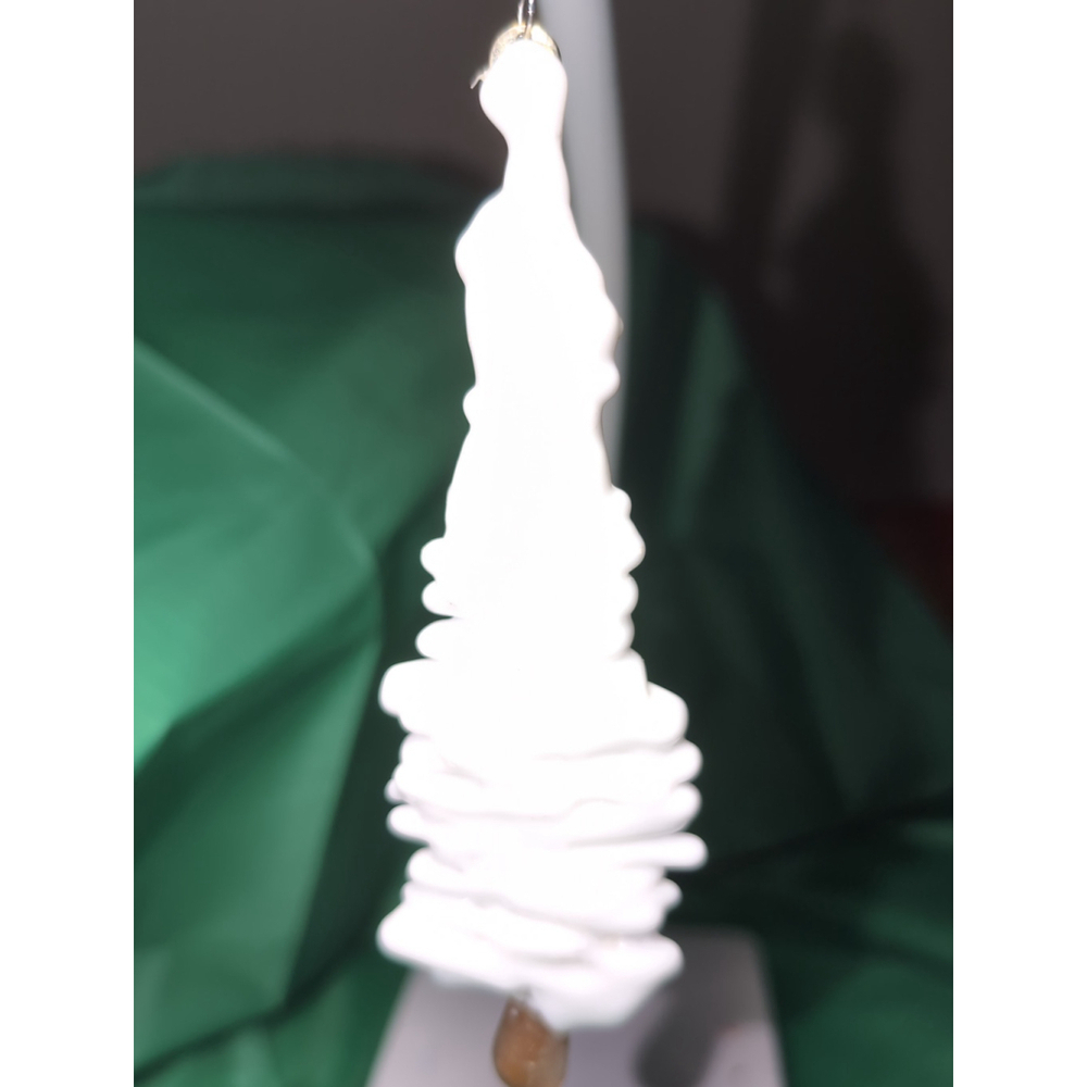 Fused White Glass Tree Ornament - Picture 3 of 5